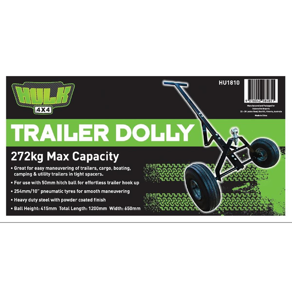 TRAILER DOLLY 10" RUBBER WHEELS 272kg MAX CAPACITY, , scaau_hi-res