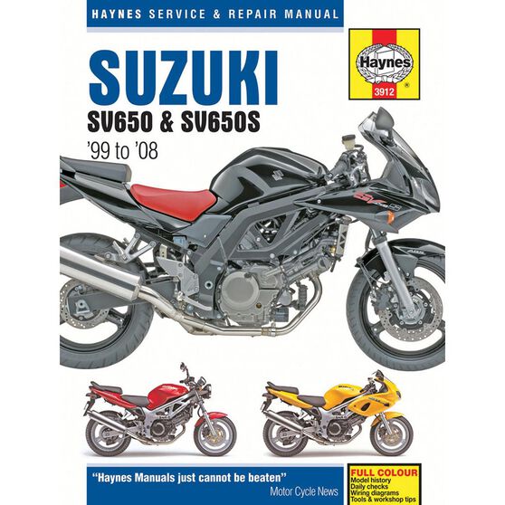 Haynes Repair Manual - Suzuki SV650 & SV650S 1999 - 2008, M3912