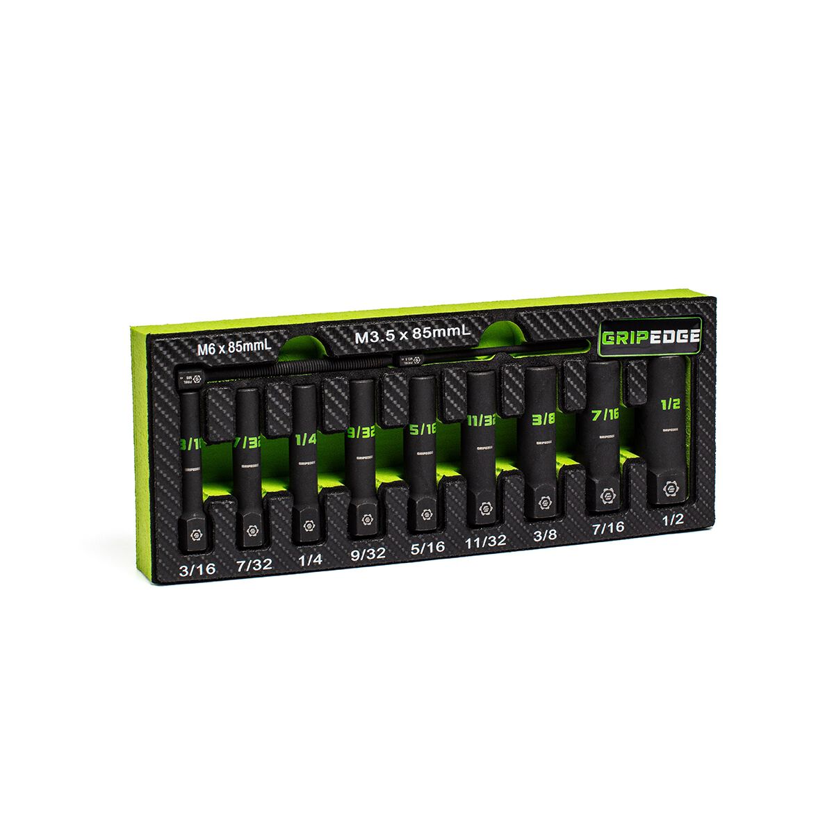 GRIPEDGE 1/4DR SAE DEEP SKT EXT SET 9PC, , scaau_hi-res