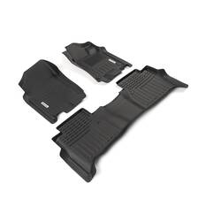 DEEP DISH FLOOR LINERS FOR NISSAN NAVARA 2021+ DUAL CAB FULL SET, , scaau_hi-res