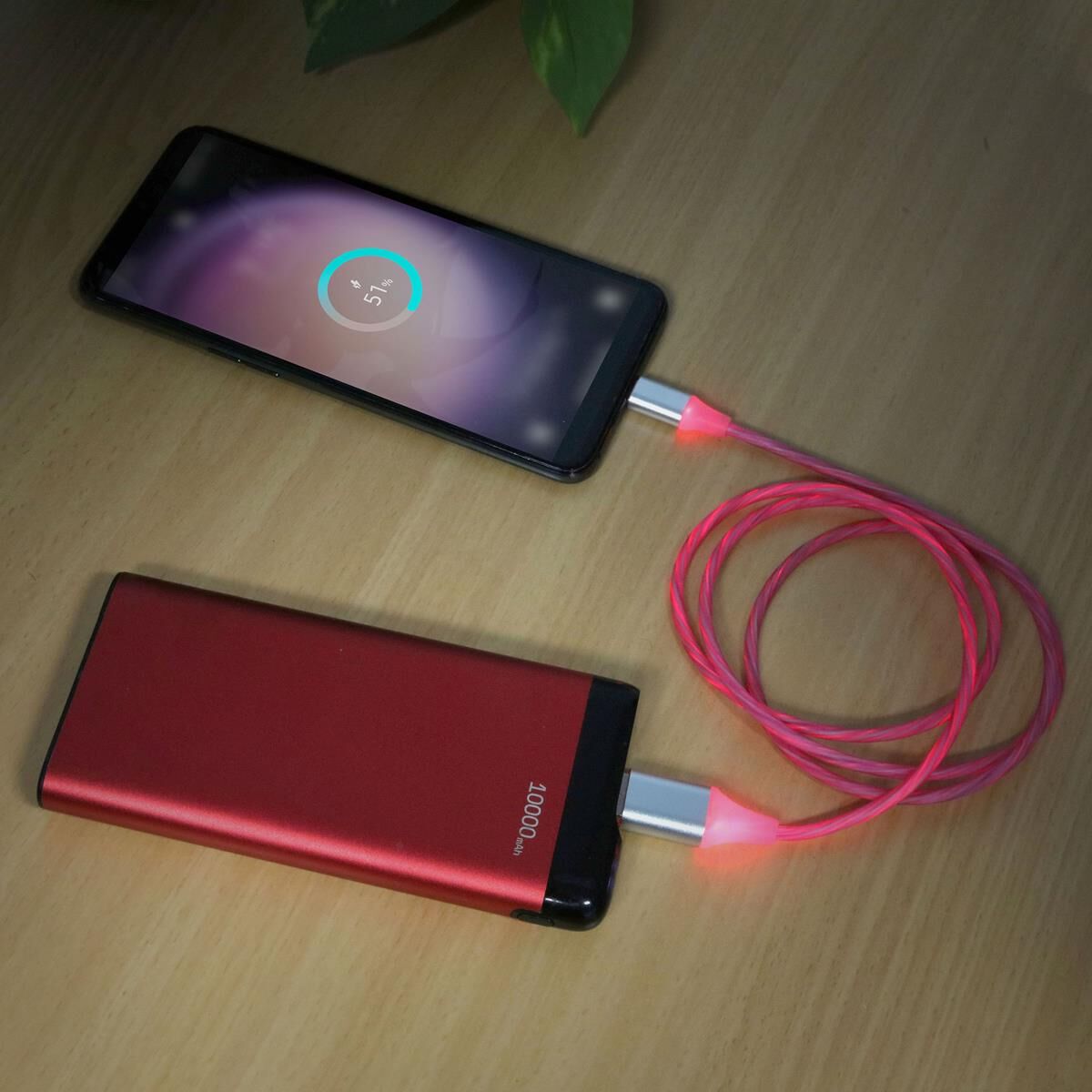 LASER USB TO TYPE-C LED CHARGE CABLE &ndash; PINK, 1M, FAST CHARGE & DURABLE DESIGN, , scaau_hi-res