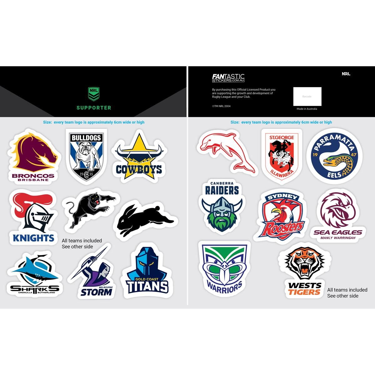 NRL: ALL CLUB LOGOS DECALS SHEET, , scaau_hi-res