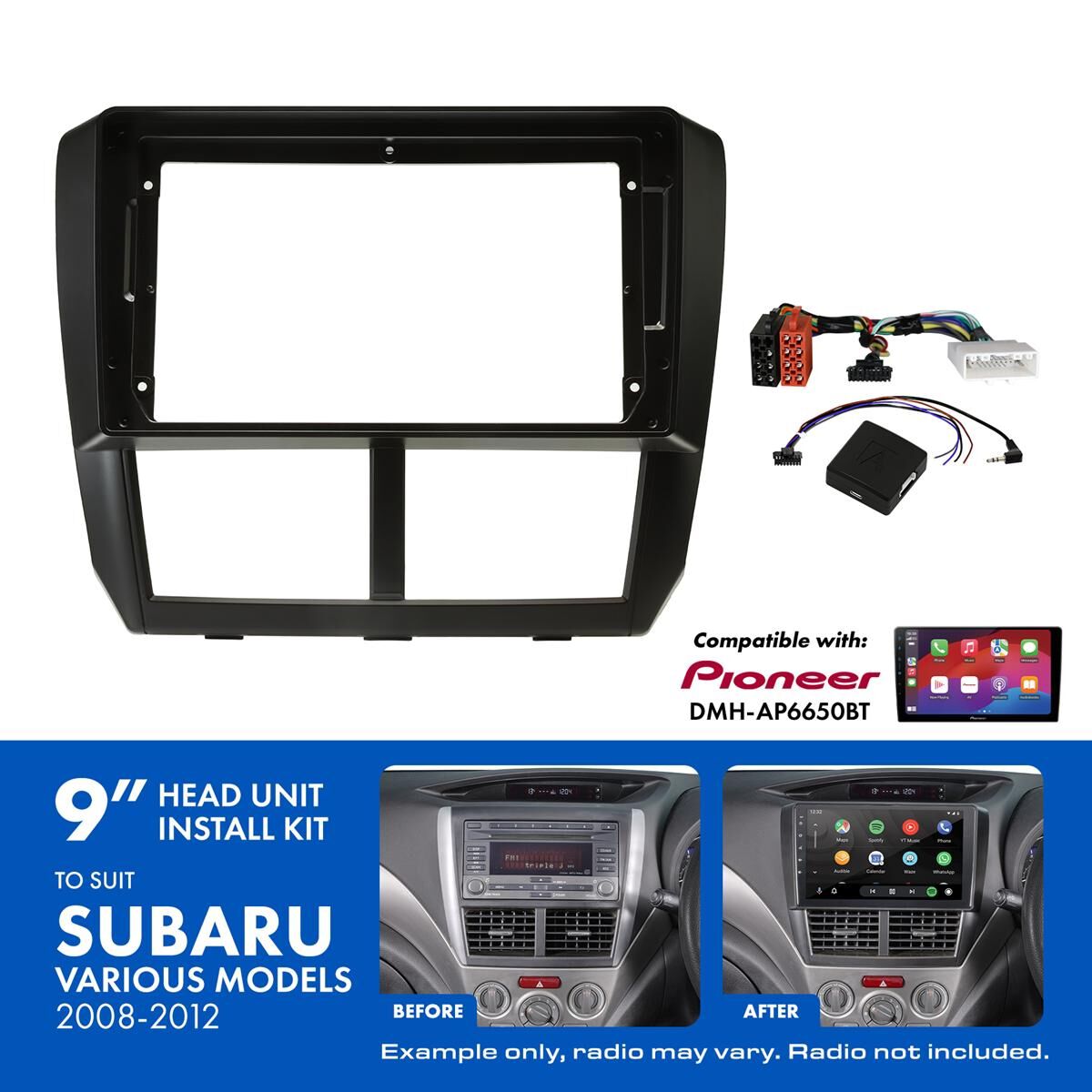 9" HEAD UNIT INSTALL KIT TO SUIT SUBARU 2011-2014, , scaau_hi-res
