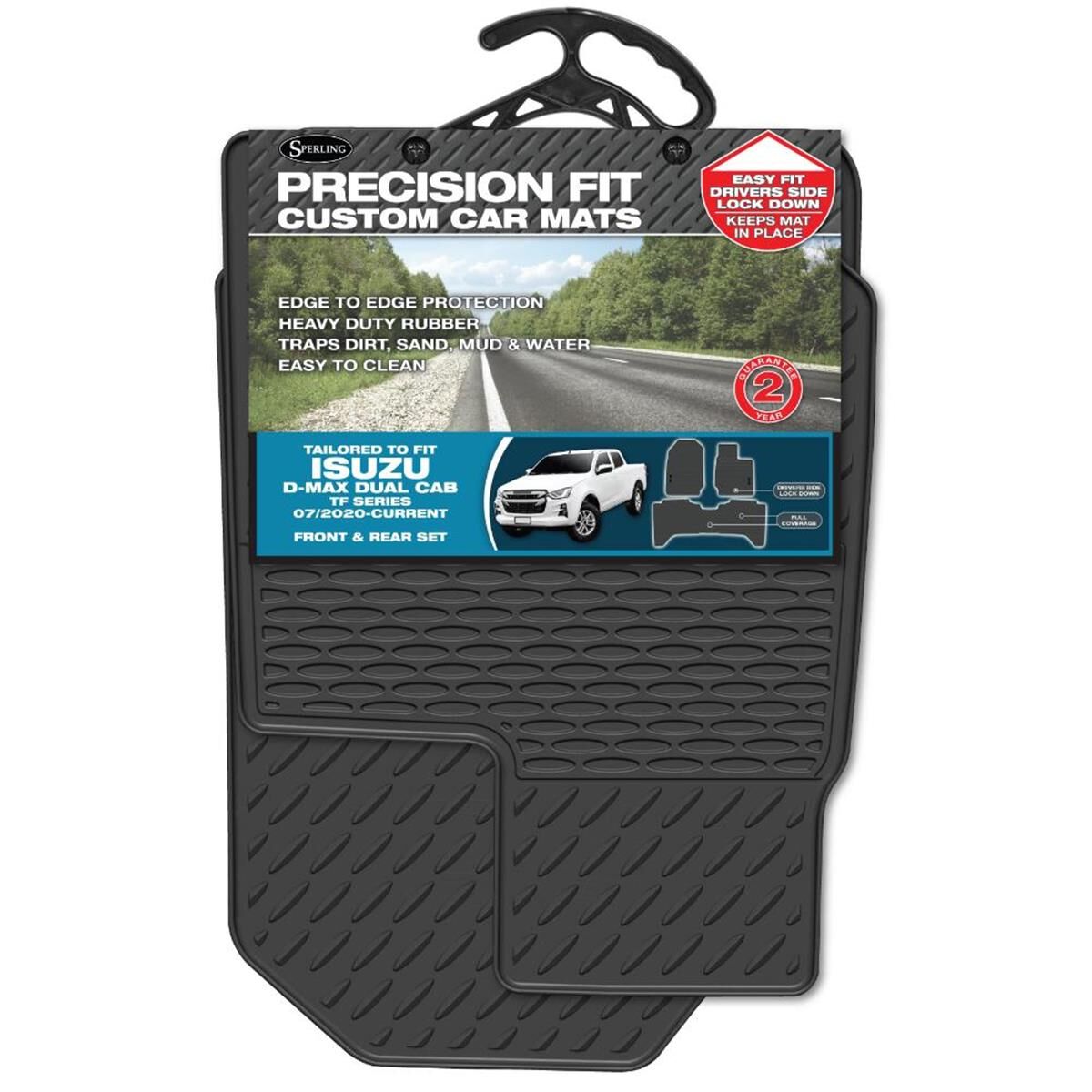 SPERLING PRECISION FIT PVC CUSTOM FLOOR MATS SUITS ISUZU D-MAX (TF) DUAL CAB 2020-ON, , scaau_hi-res