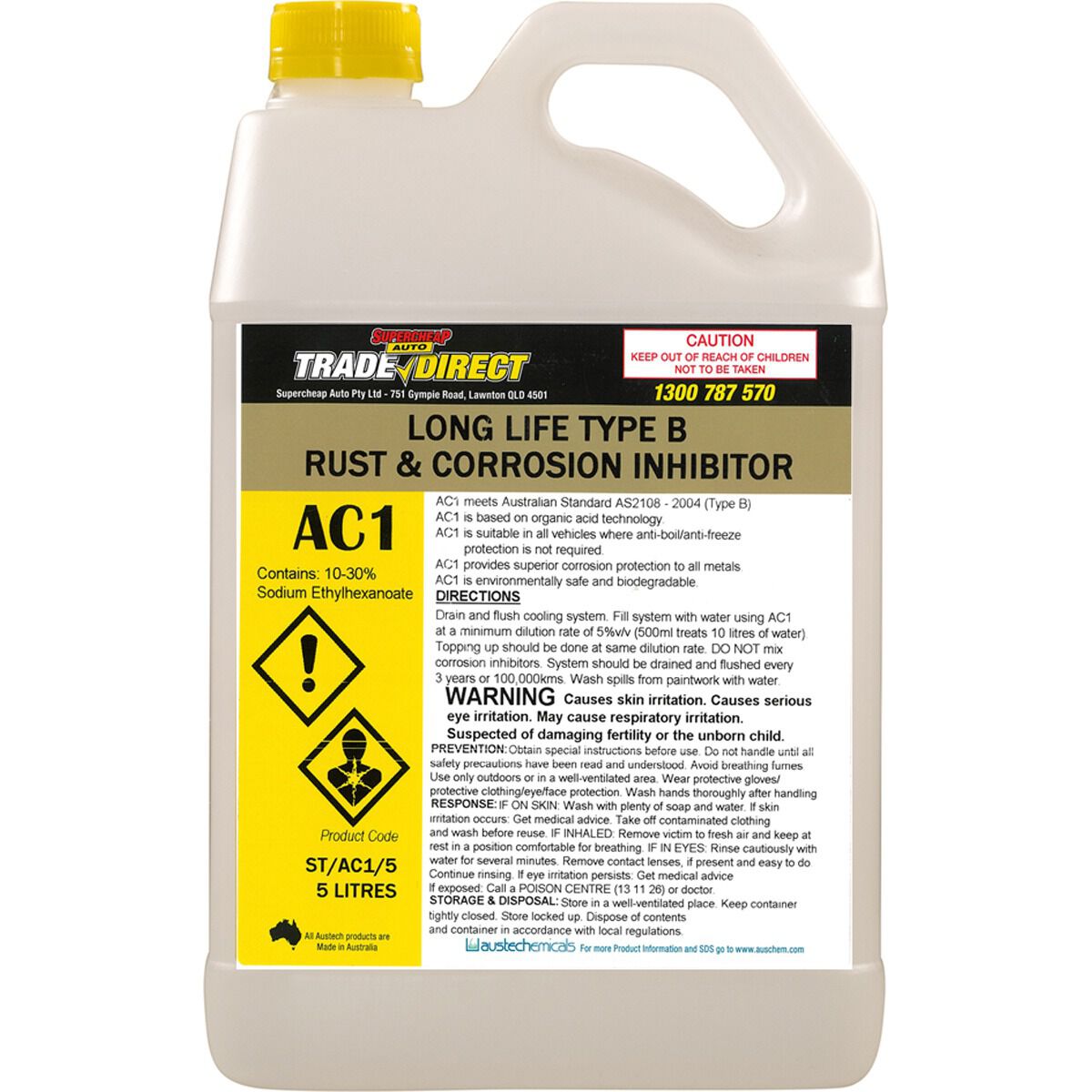 SUPERCHEAP AUTO TRADE INORGANIC COOLANT CONCENTRATE 5L, , scaau_hi-res