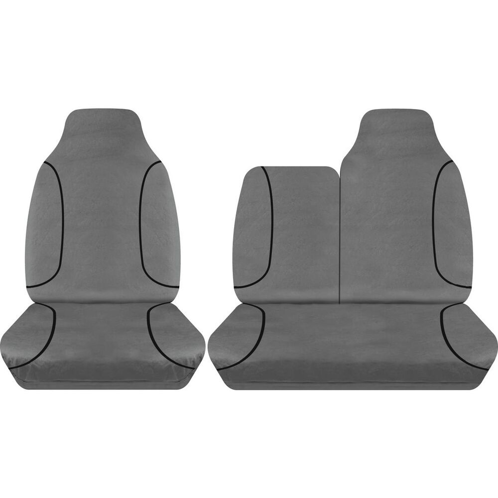 Tradies Canvas Ready Made Seat Covers Front, Grey, Suits Hiace