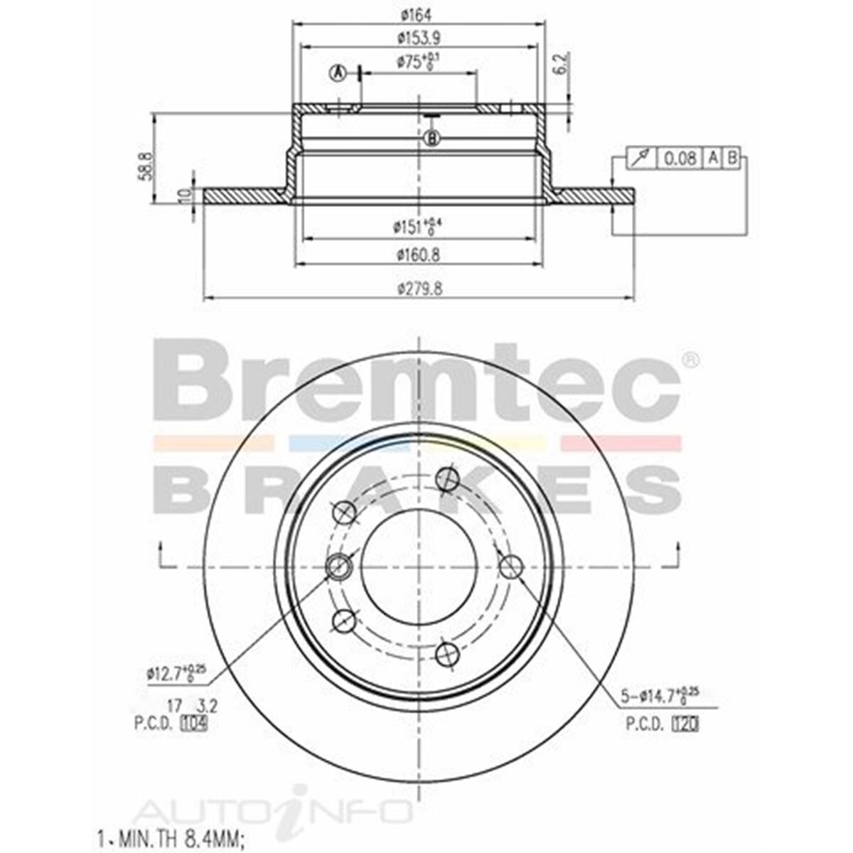 Bremtec Euro-Line Brake Rotor - Single, BDR17310EL | Supercheap Auto