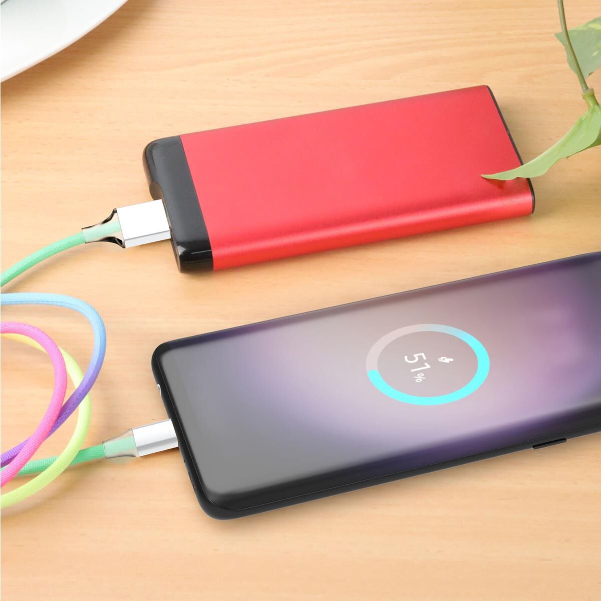 LASER RAINBOW USB C NYLON-BRAIDED CHARGING CABLE 1M &ndash; FAST CHARGE, DURABLE, TANGLE-FREE, , scaau_hi-res