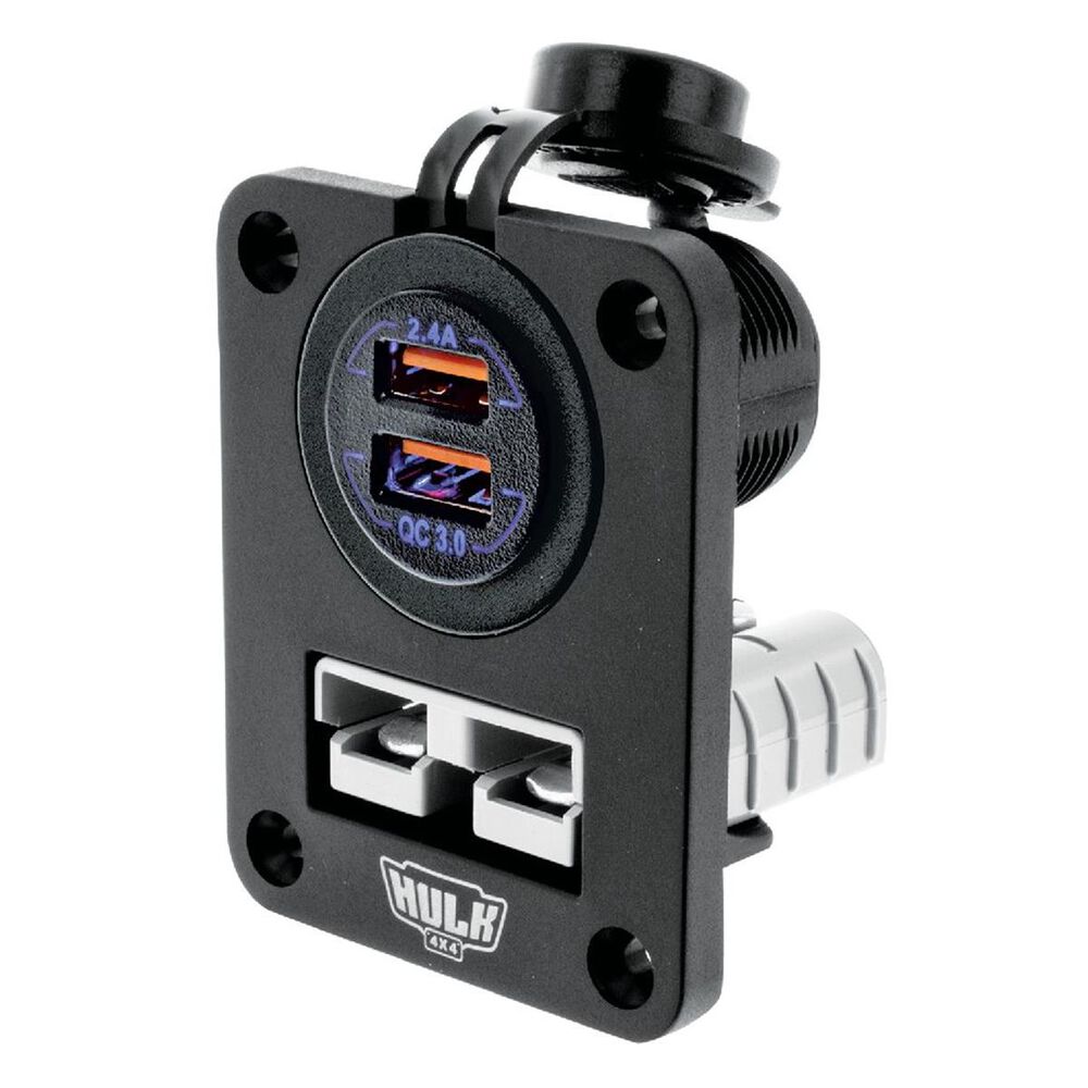 Hulk 4x4 Double Flush Mount Housing 50Amp Anderson Style Plug & Usb