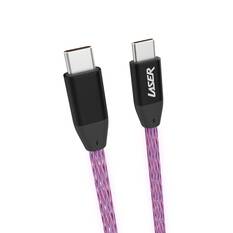 LASER LED USB-C TO USB-C 60W CABLE RAINBOW BRAIDED 1M | FAST CHARGE & DURABLE, , scaau_hi-res