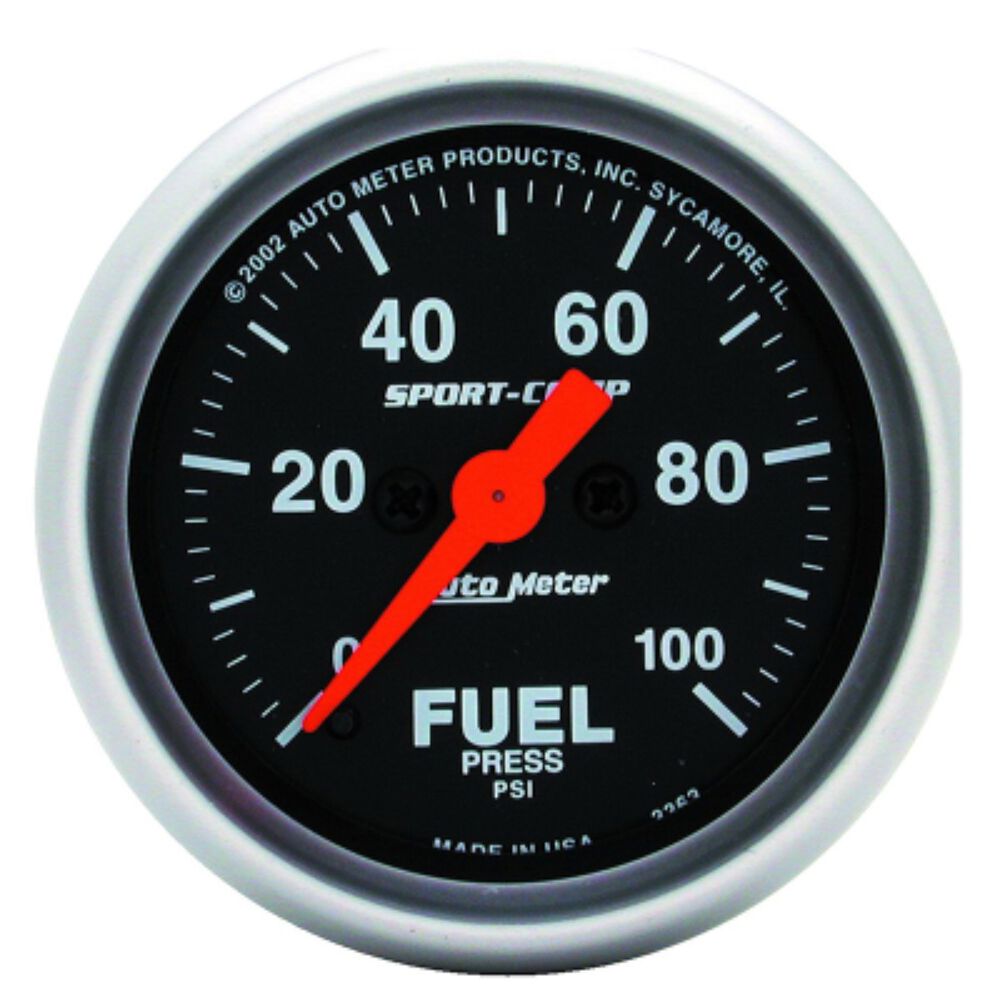 Autometer Fuel Pressure Gauge Electric 0 100 PSI, 2 1/16