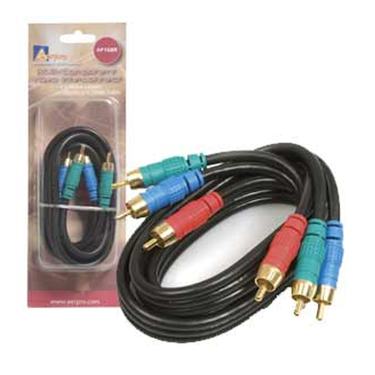 1 M A/V LEAD GRN/BLUE/RD RCA 3M TO 3M PLUGS 75 OHM COAX, , scaau_hi-res