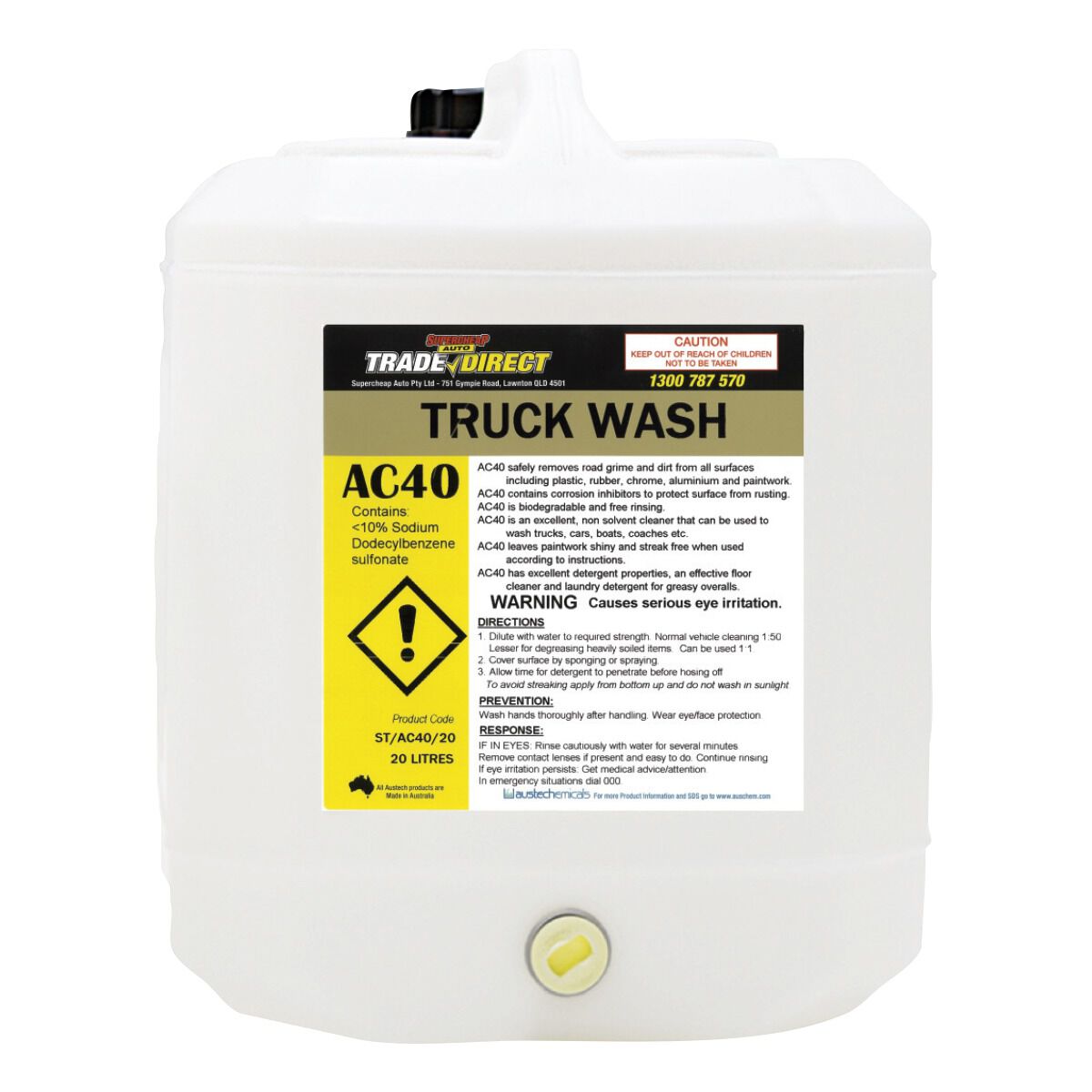 Truck Wash - 20L Plastic Cube, , scaau_hi-res