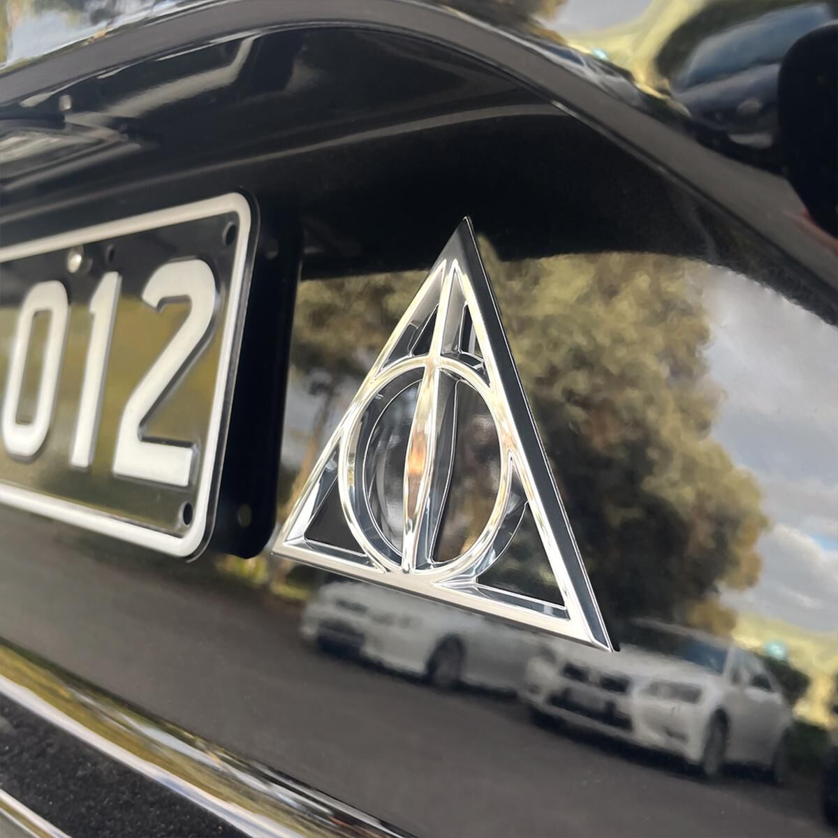 HARRY POTTER DEATHLY HALLOWS 3D CAR EMBLEM (CHROME), , scaau_hi-res