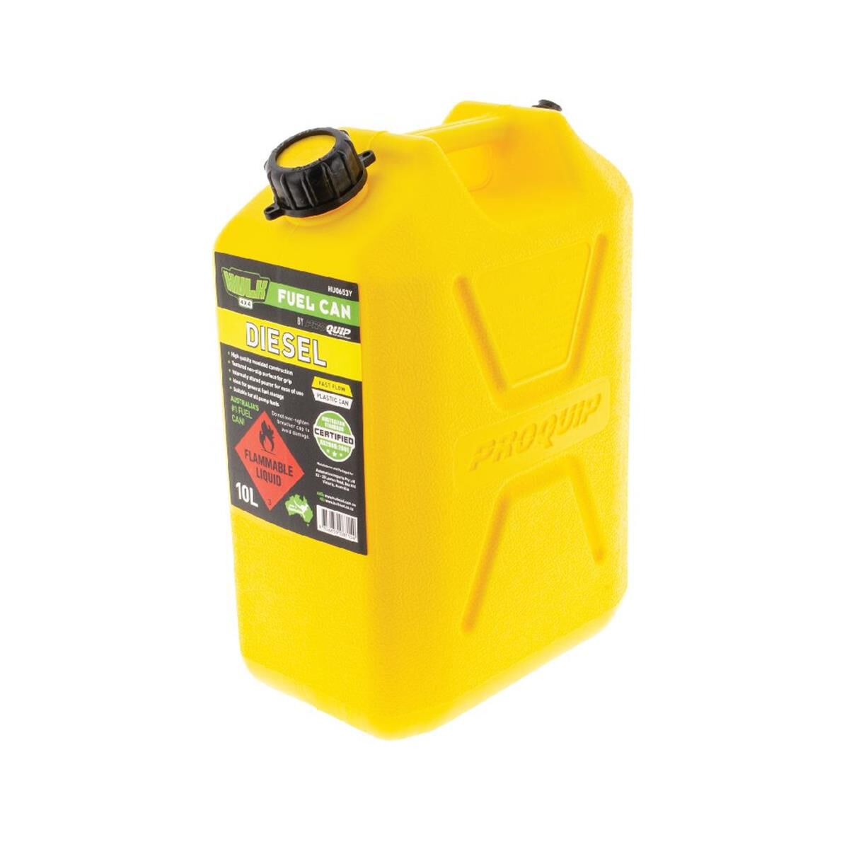 FAST FLOW PLASTIC FUEL CAN 10LT DIESEL YELLOW, , scaau_hi-res