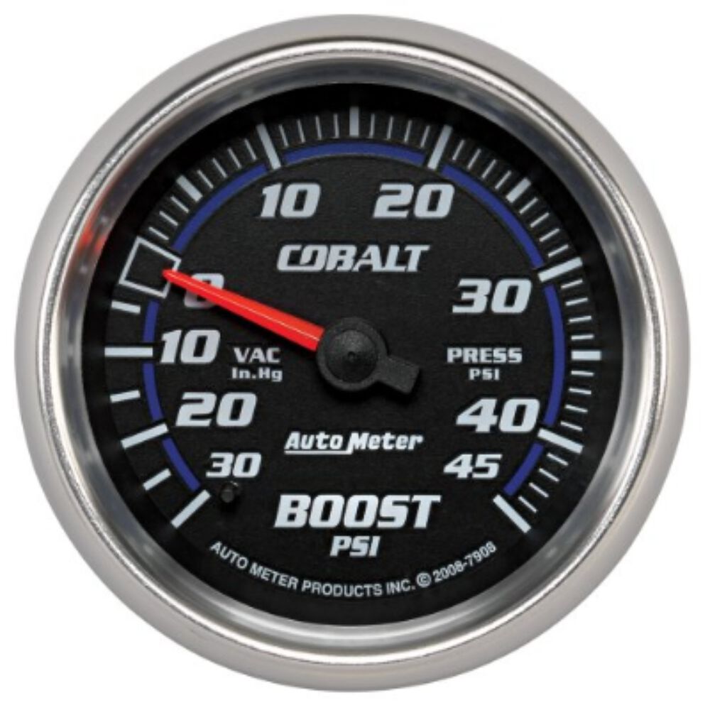 Autometer Cobalt Boost/Vacuum Gauge Mechanical 10 Feet, 30 inHg/20