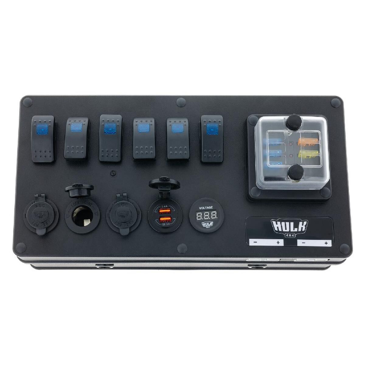 6 WAY DC CONTROL BOX 12/24v ABS PLASTIC VOLT, USB, PLUGS, , scaau_hi-res