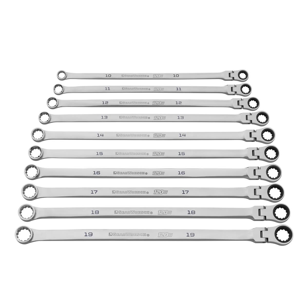 WRENCH SET DOUBLE BOX RATCHETING XL FLEX GEARBOX 120XP MET 10PC, , scaau_hi-res