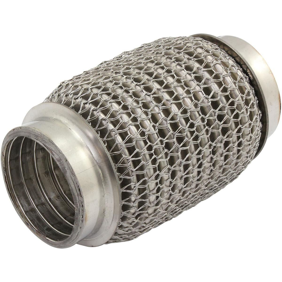 2" I.D EXHAUST MESH FLEX PIPE JOINT 4" LONG 304 S/STEEL, , scaau_hi-res