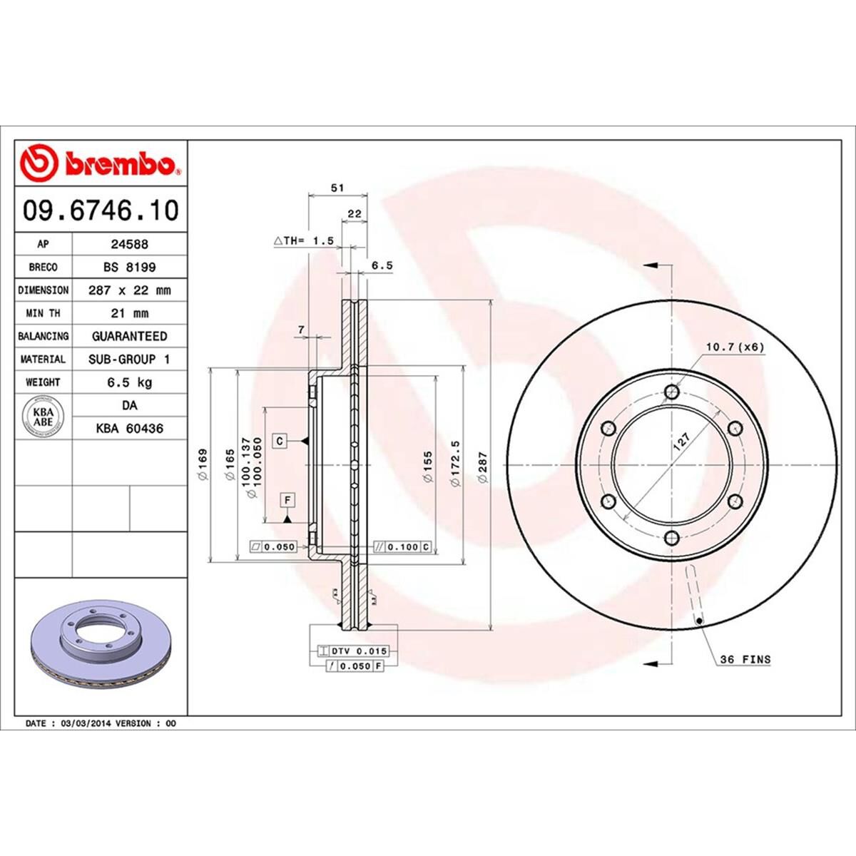 BREMBO DISC ROTOR, , scaau_hi-res