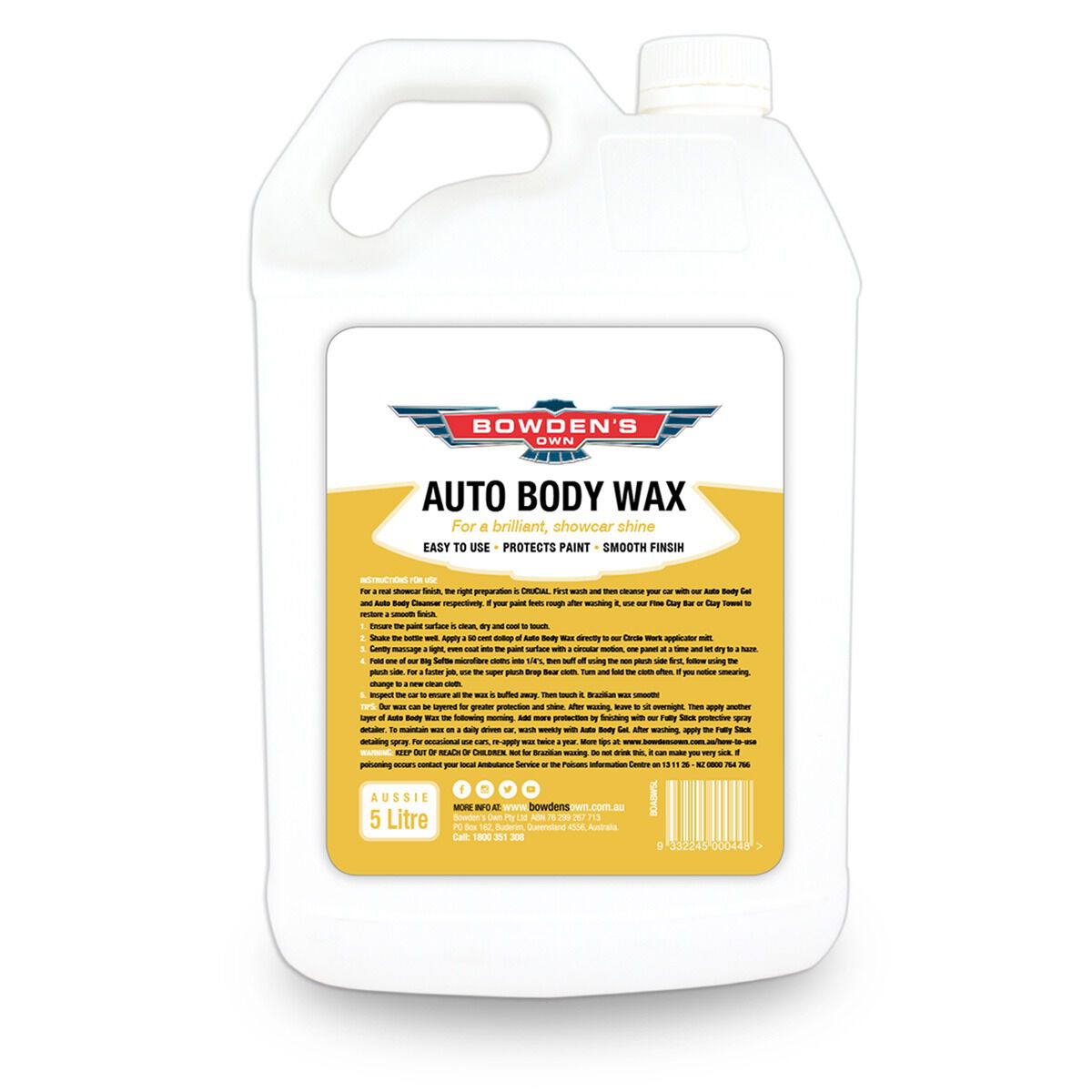 Carnauba Body Wax 5L, , scaau_hi-res
