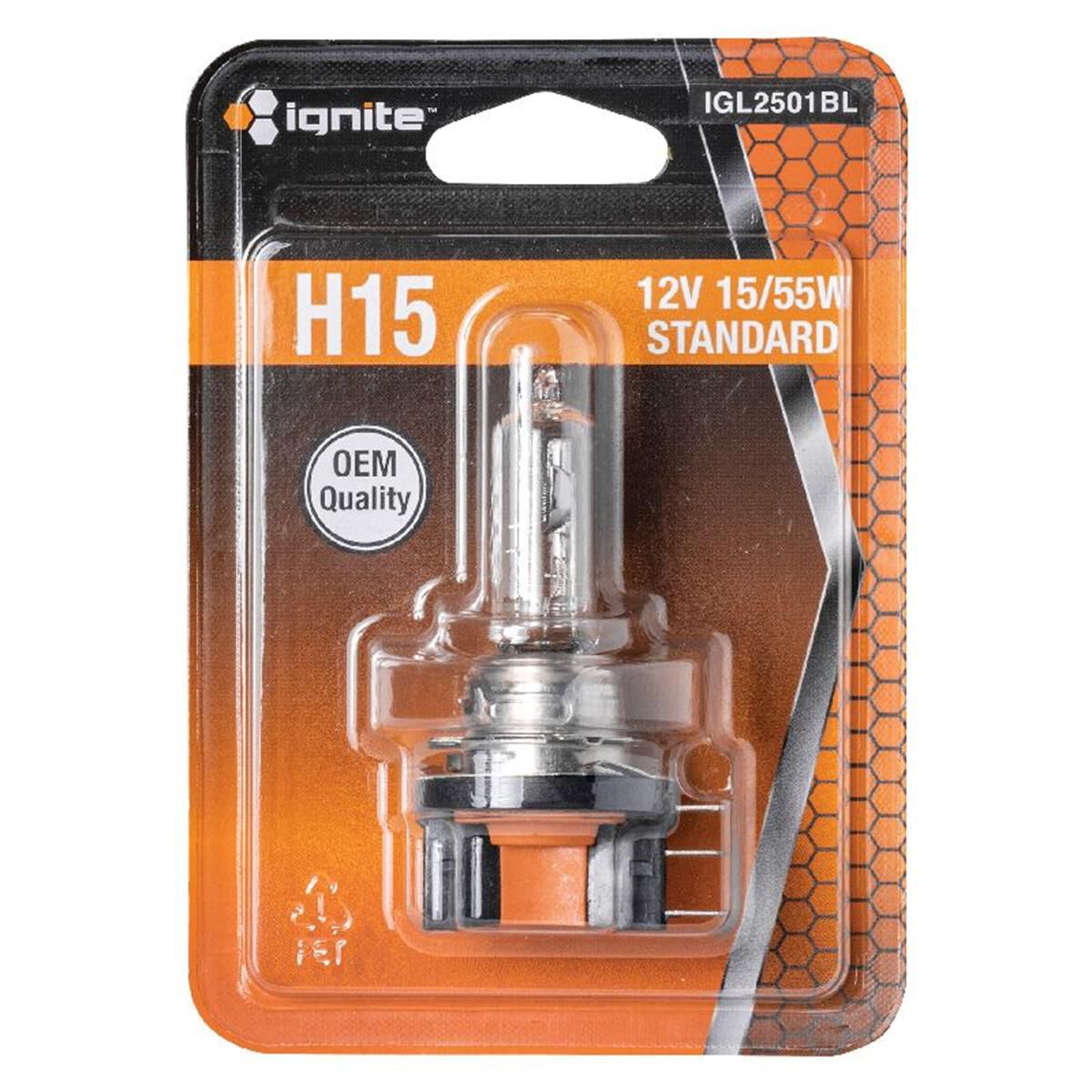 PKT1 H15 HALOGEN GLOBE 12V15/55W PGJ23-T1 BASE BLISTER, , scaau_hi-res