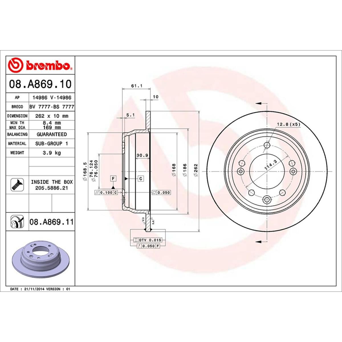 BREMBO DISC ROTOR, , scaau_hi-res