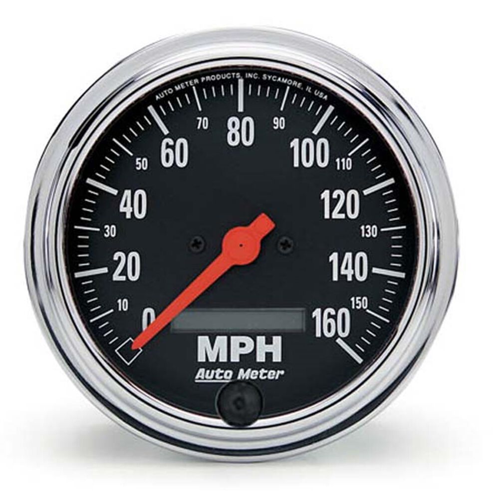 Autometer Traditional Chrome Speedometer 120 Mph InDash Electronic