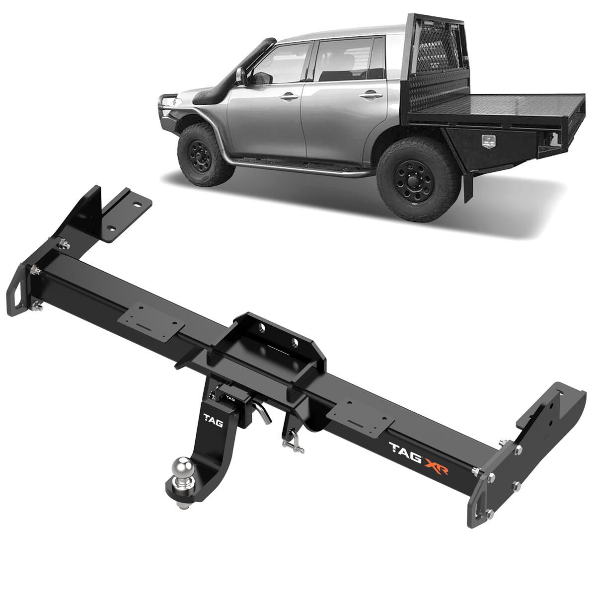 NISSAN PATROL Y62 TRAYBACK ONL 3500/350KG W/ RECOVERY POINTS EXTREME RECOVERY TOWBAR, , scaau_hi-res