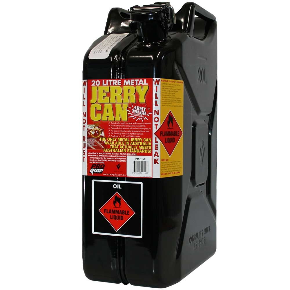 METAL JERRY CAN 20L OIL BLACK CARTON QTY 5, , scaau_hi-res