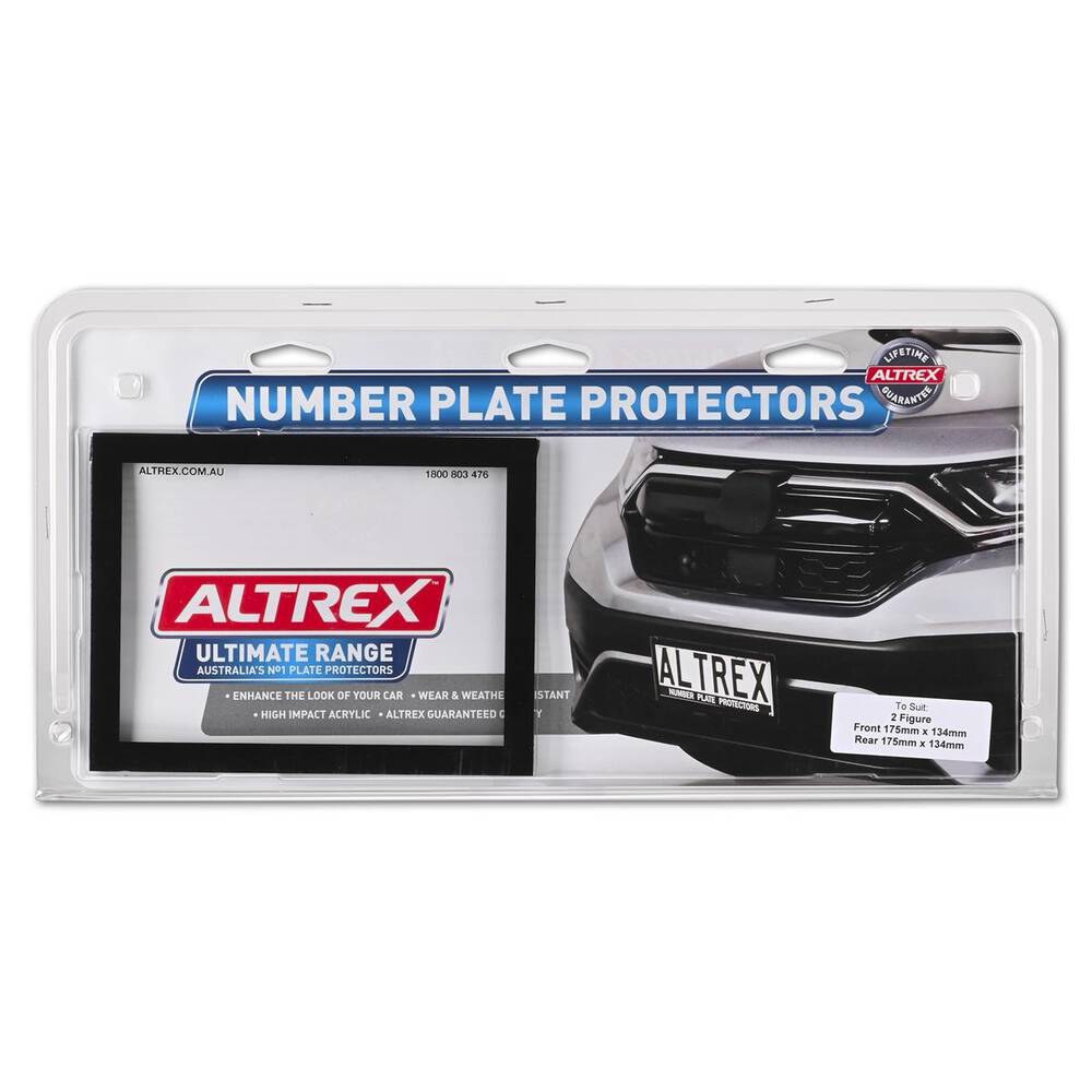 Altrex Auto Altrex Ultimate 2 Figure Number Plate Protectors - Black without Lines ...
