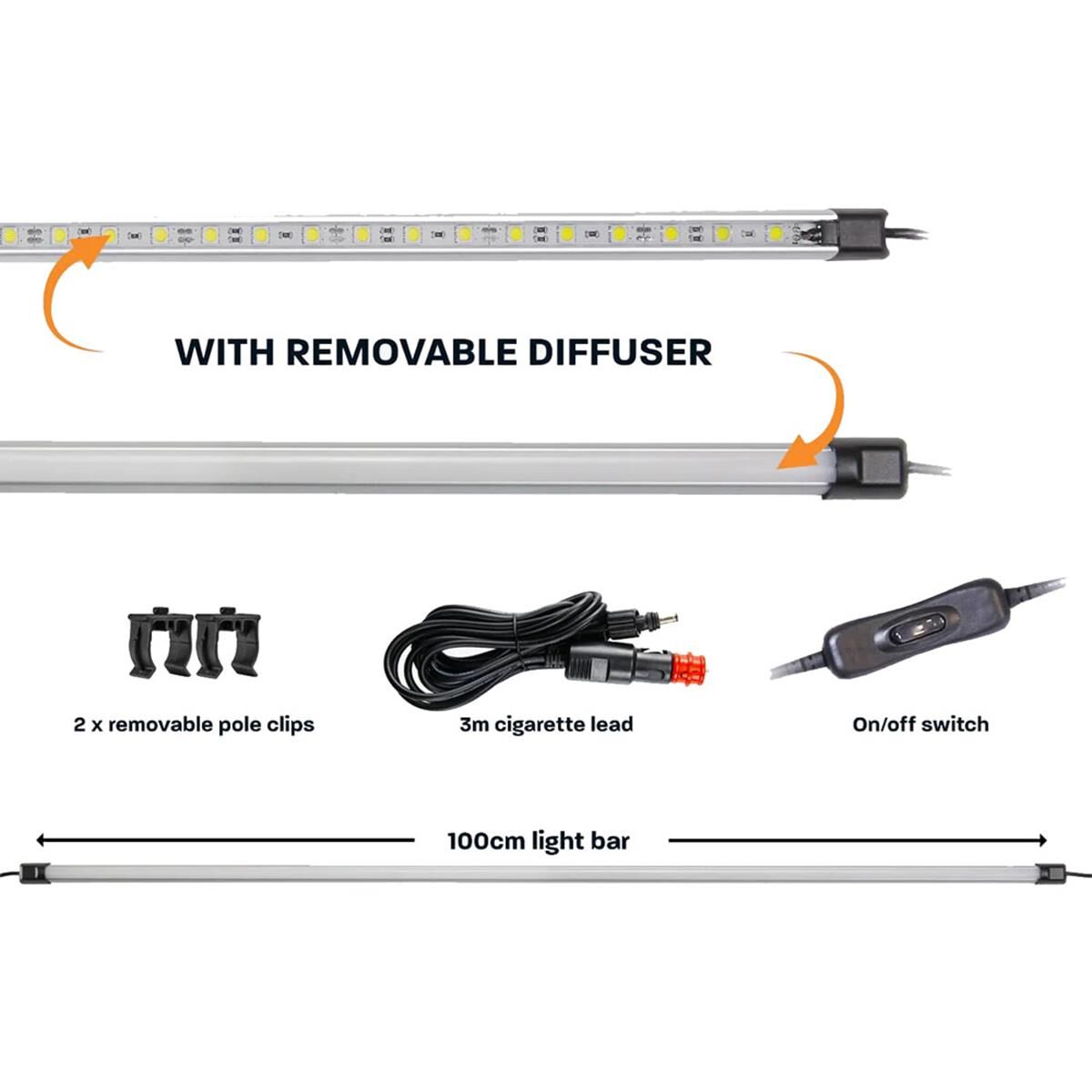 100CM WHITE LED CAMP LIGHT BAR, , scaau_hi-res