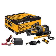 Sunrise Electric Winch 3000lbs (1360kg) Wireless 12V 153:1 Gear Ratio Synthetic Rope, , scaau_hi-res