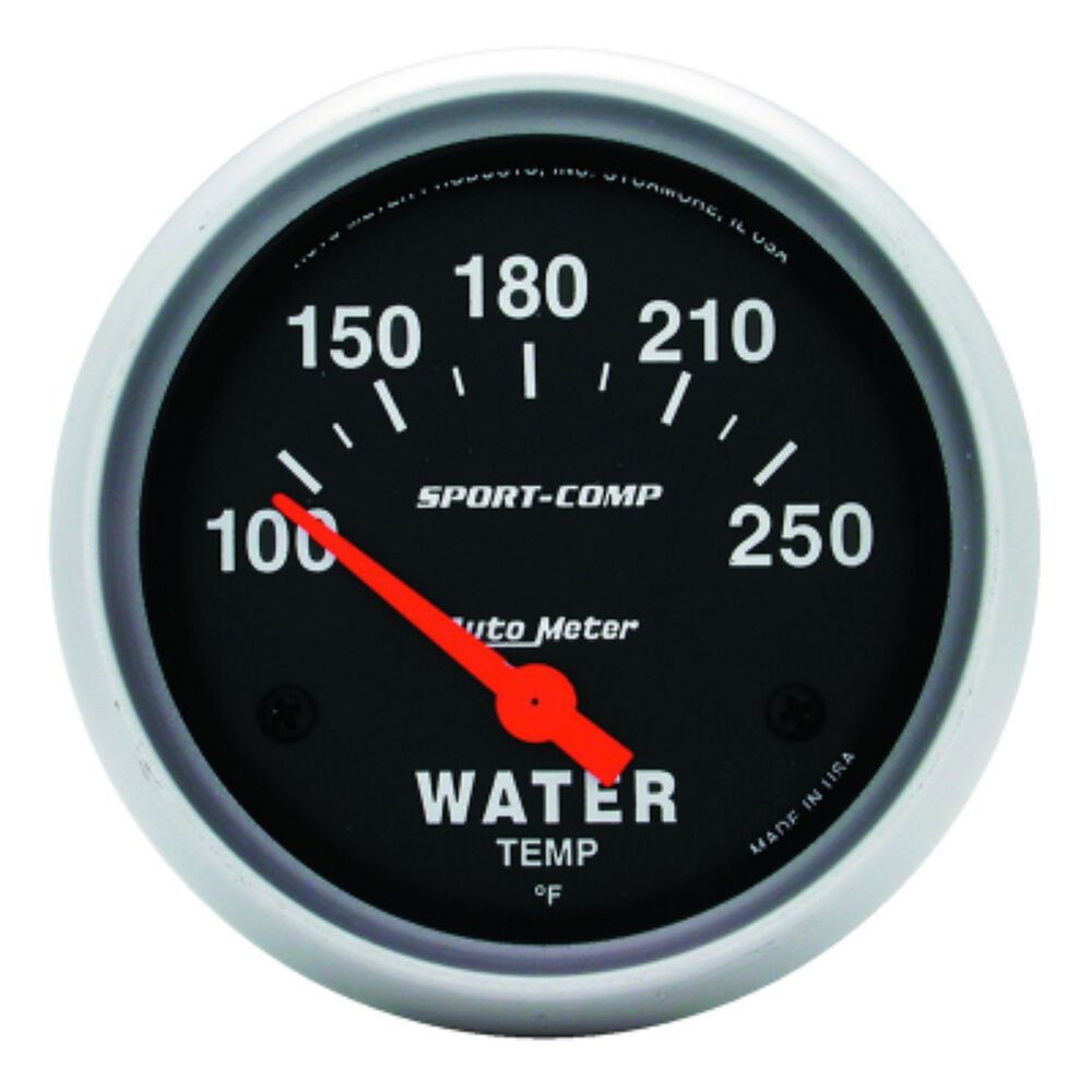 Autometer Water Temperature Gauge Electric 100 250 F, 2