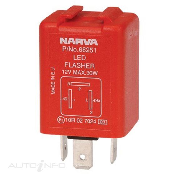 ELEC FLASHER 12V 3 PIN LED(BL), , scaau_hi-res