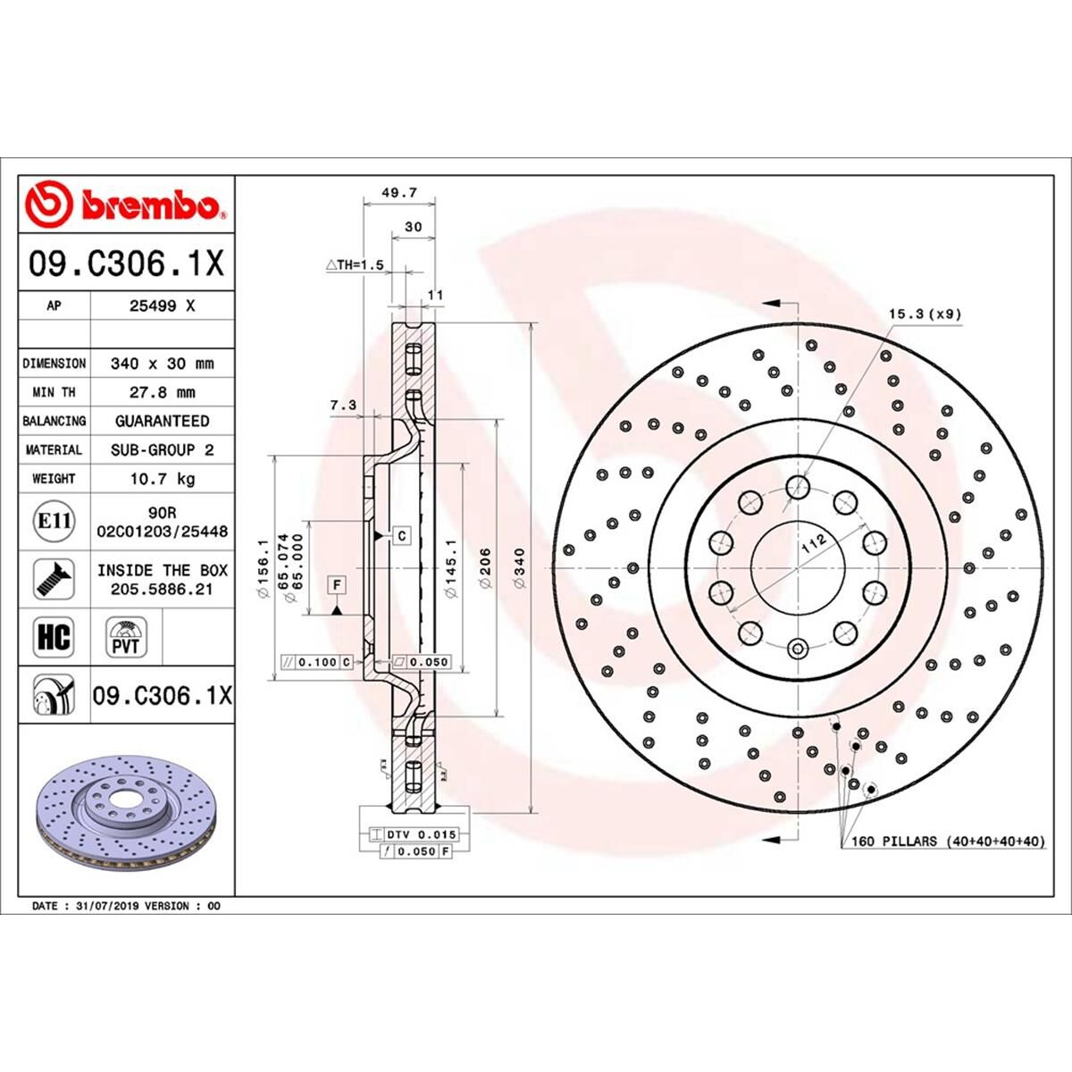 BREMBO EXTRA DISC ROTOR, , scaau_hi-res