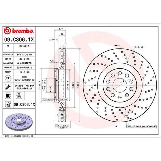BREMBO EXTRA DISC ROTOR, , scaau_hi-res