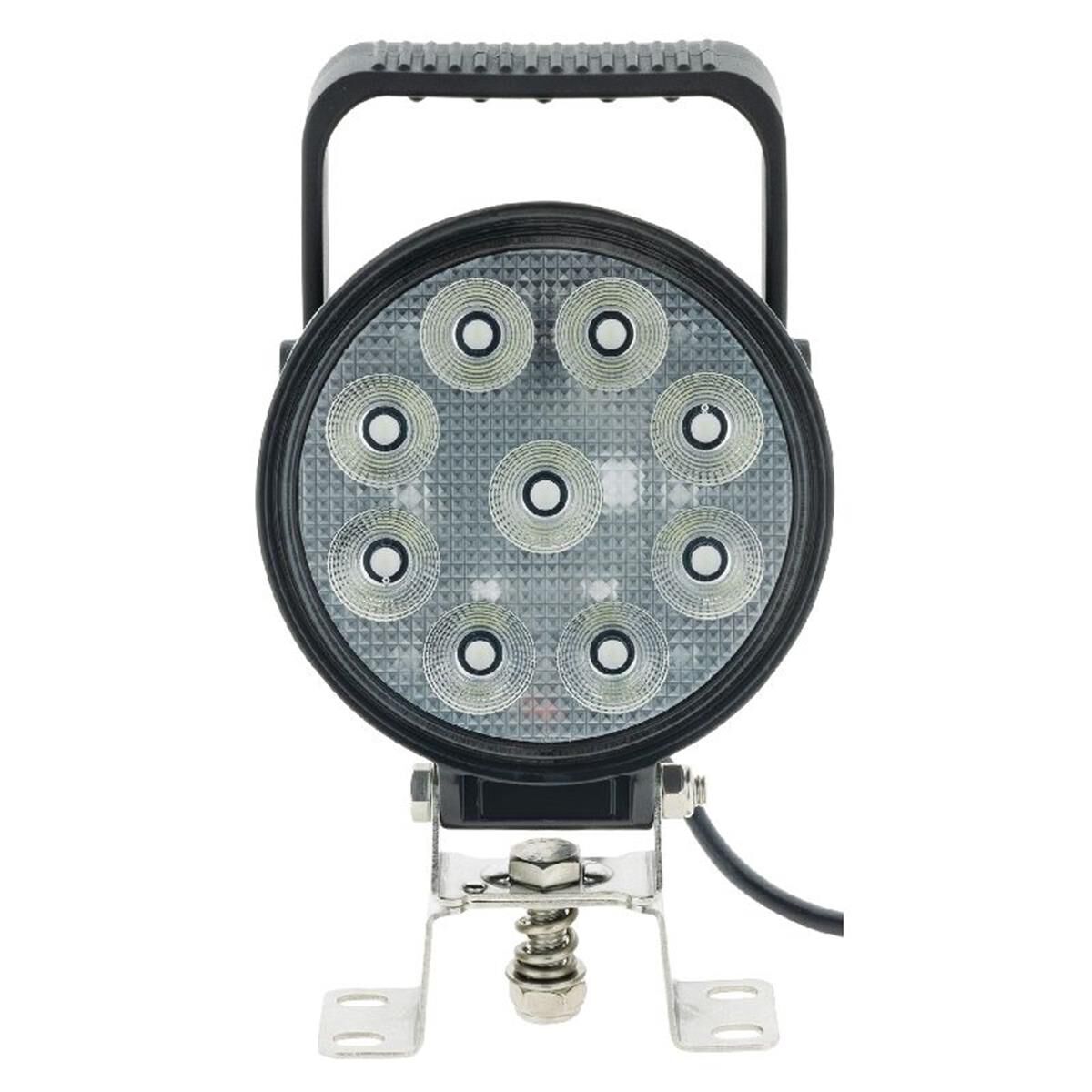 LED RND WORKLAMP SPOT BEAM W/HANDLE & SWITCH 9 - 36V 54W 9LEDs BLK HSNG 5,100Lmns, , scaau_hi-res