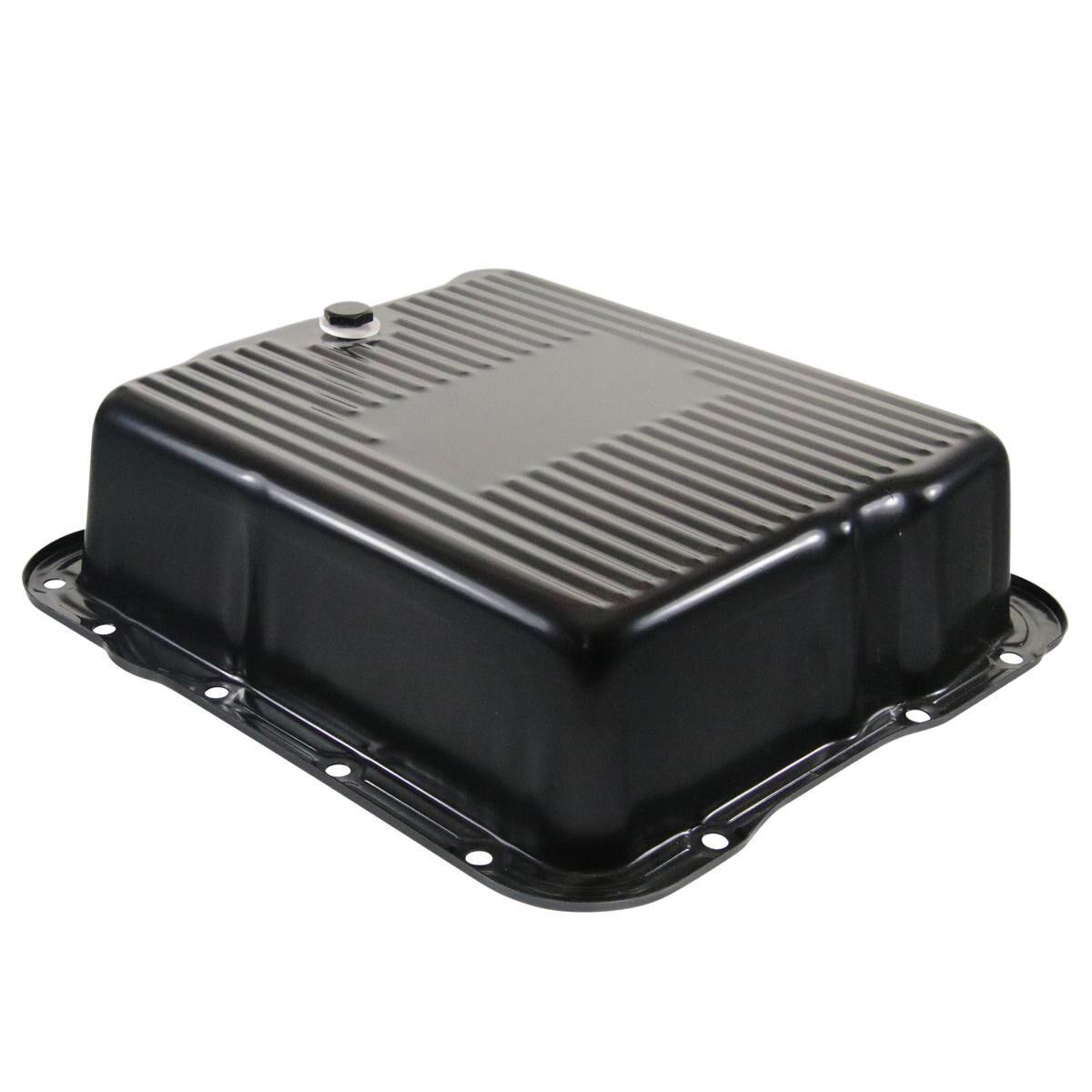 Transmission Pan GM 700R4-4L60E-4L65E Black Steel Deep Depth, , scaau_hi-res