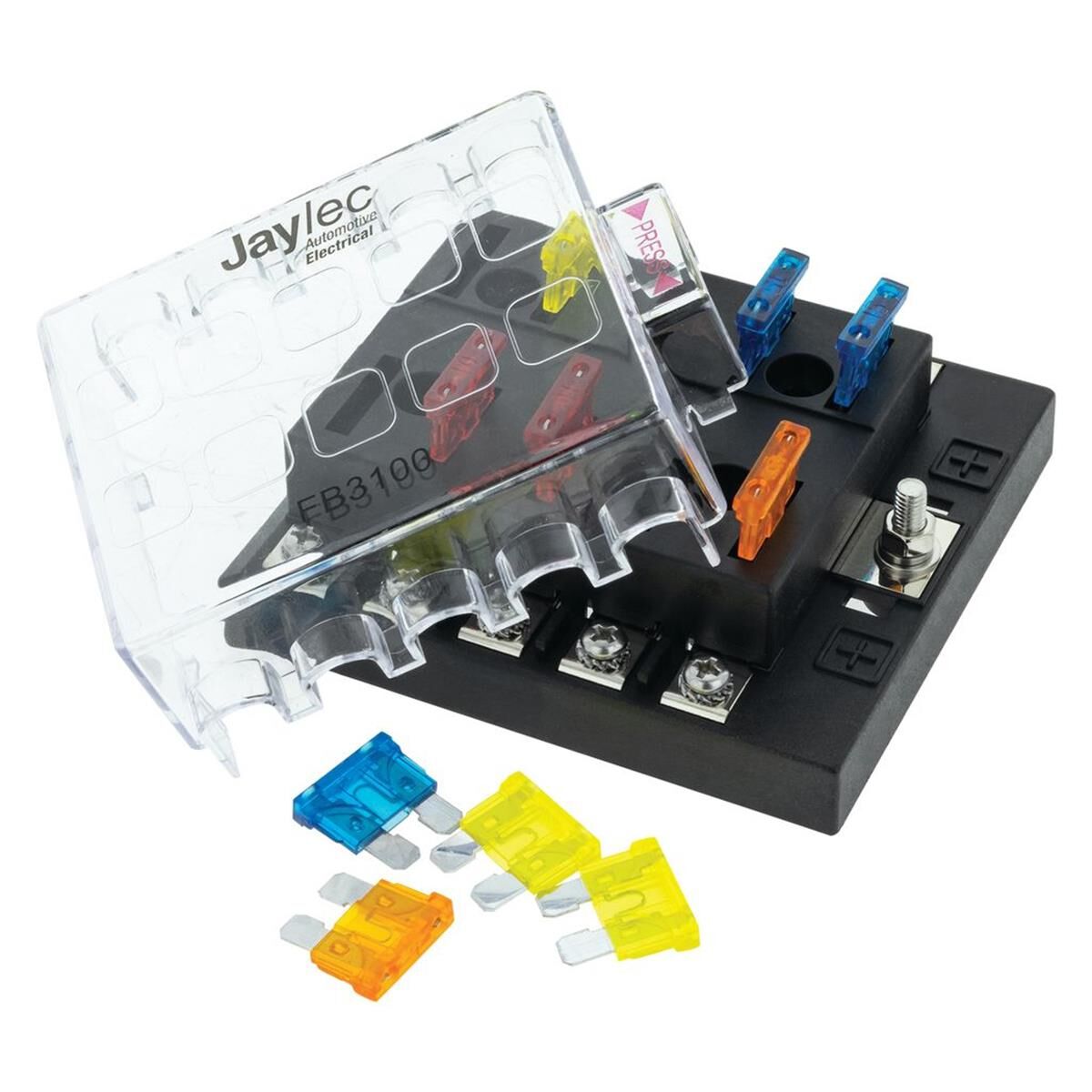 10 WAY STD FUSE/DISTRIBUTION BOX ATS BLADE FUSES INCLUDED - FUSES & CIRCUIT BREAKERS, , scaau_hi-res