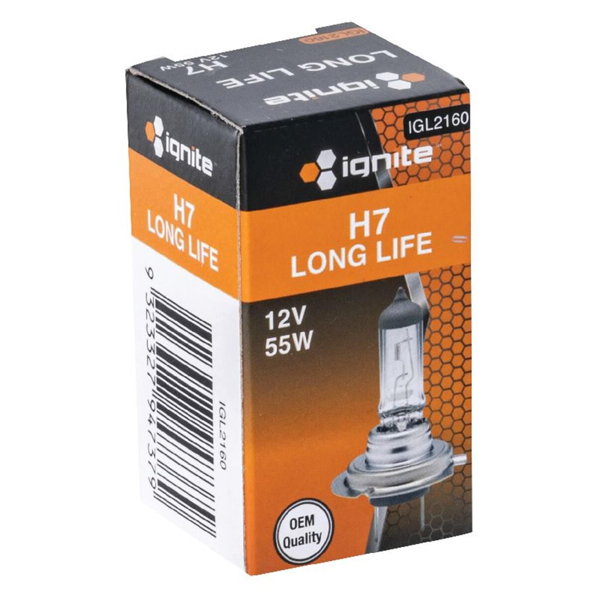 PKT 1 H7 HALOGEN GLOBE 12V 55WPX26d BASE LONG LIFE BOX, , scaau_hi-res