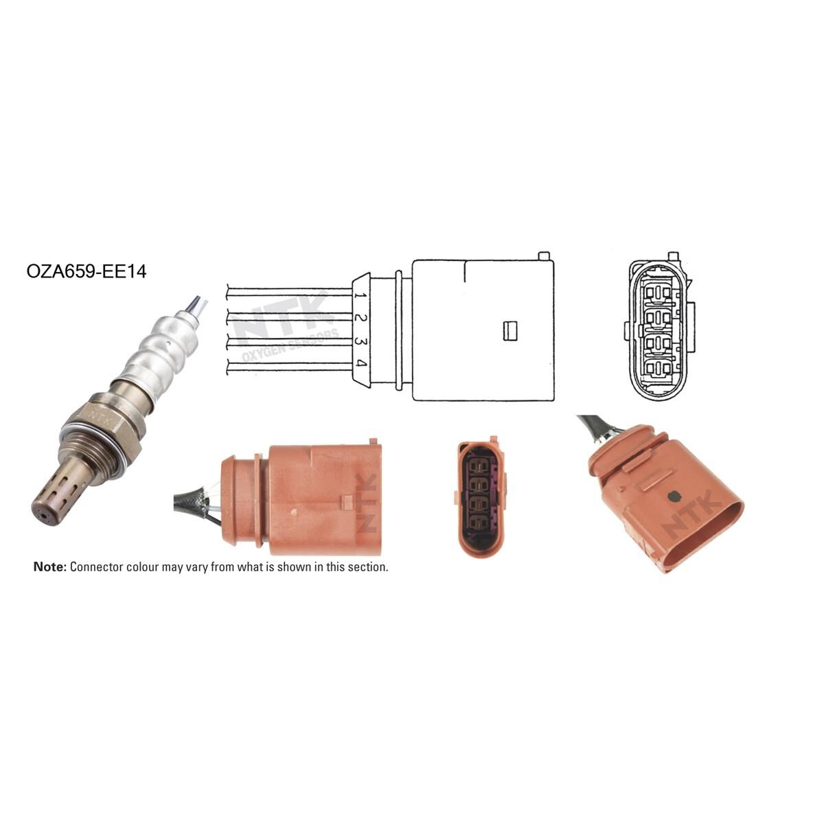 NTK OXYGEN SENSOR - OZA659-EE14, , scaau_hi-res