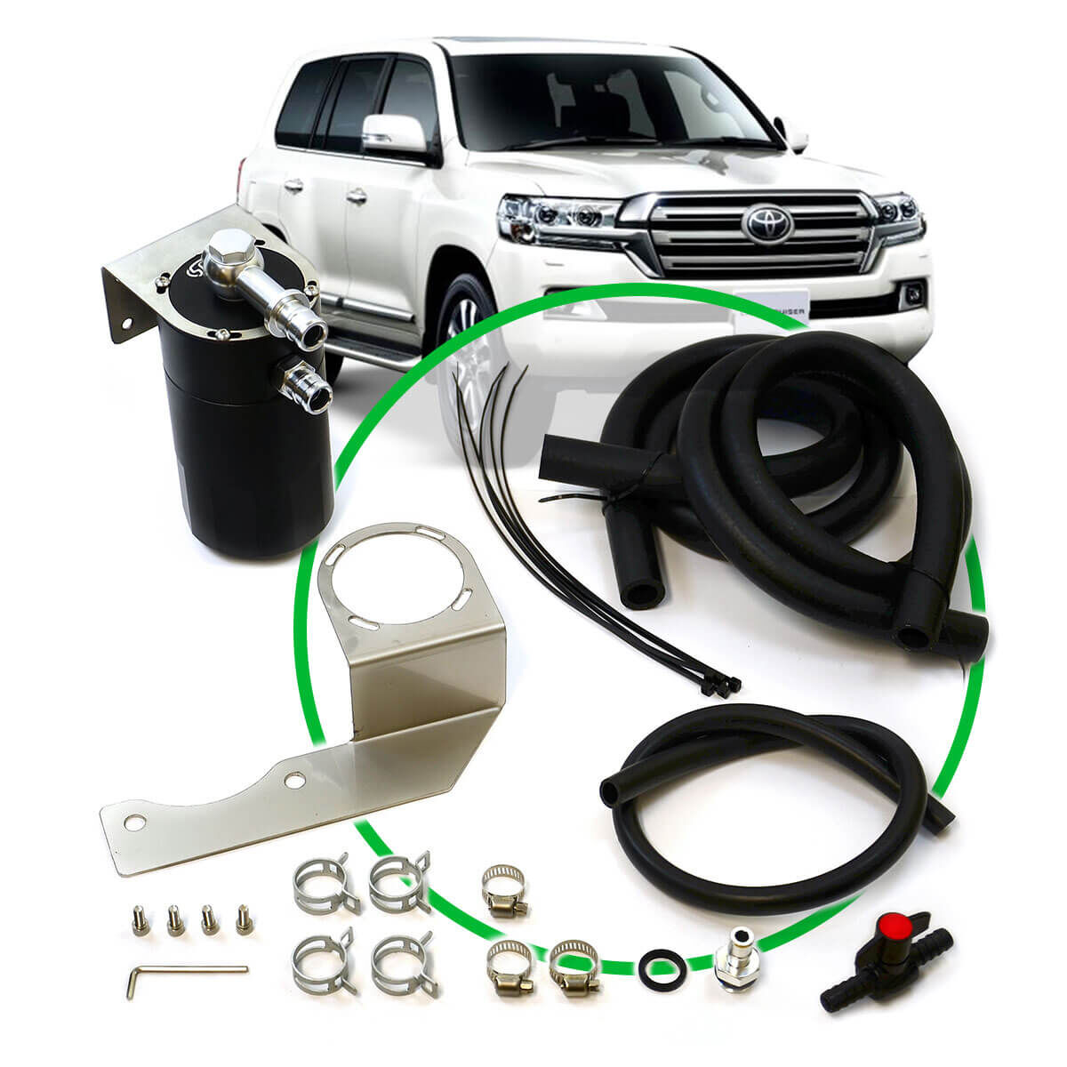 OIL CATCH TANK FULL KIT SUIT LANDCRUISER 200 SERIES 4.5L 200, , scaau_hi-res
