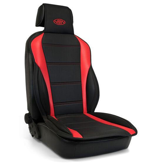 SAAS Seat Sports Cushion Pu Blk-Red Large With Logo, , scaau_hi-res
