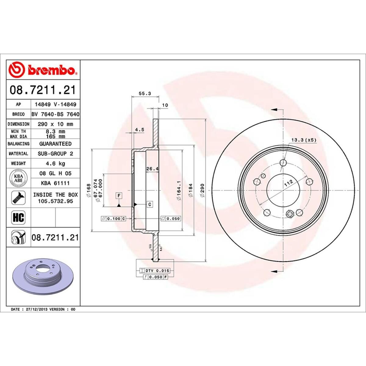 BREMBO DISC ROTOR, , scaau_hi-res