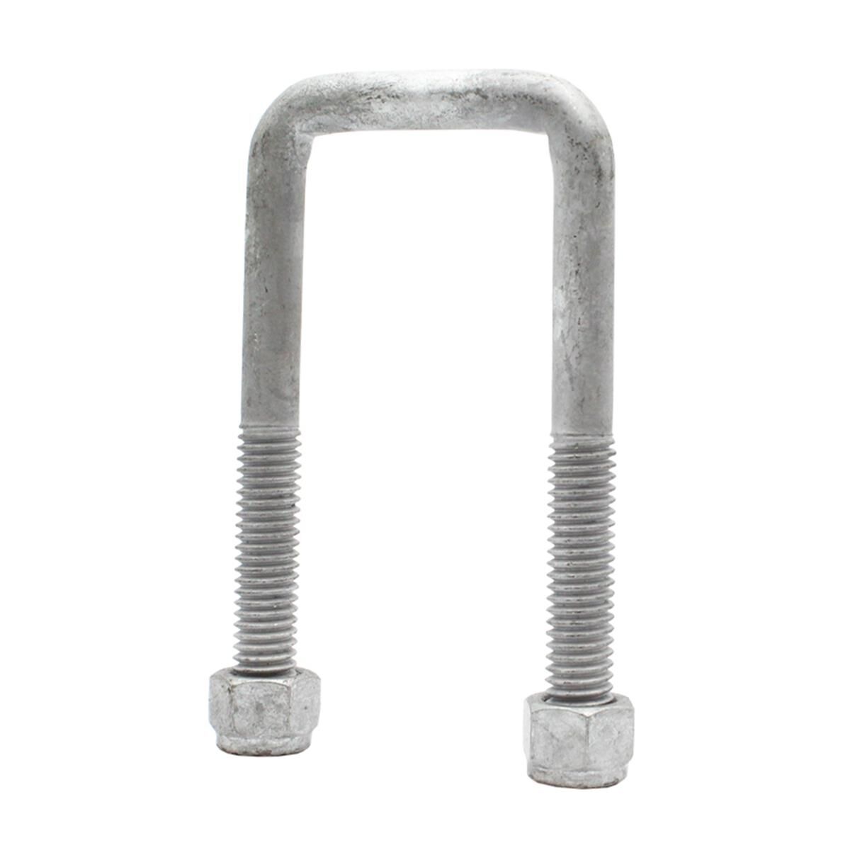 Sunrise U-Bolts with Nyloc Nut 1/2" Galvanised - 50mm Square, 115mm, , scaau_hi-res