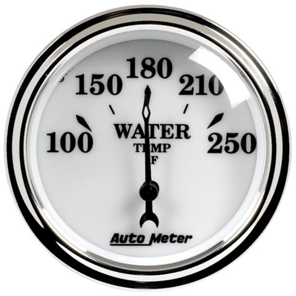 Autometer Old Tyme White II Water Temperature Gauge Electric 100