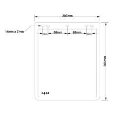 355MM DROP X 300MM WIDTH BLACK MONO MUDFLAP  - PANTHERS, , scaau_hi-res