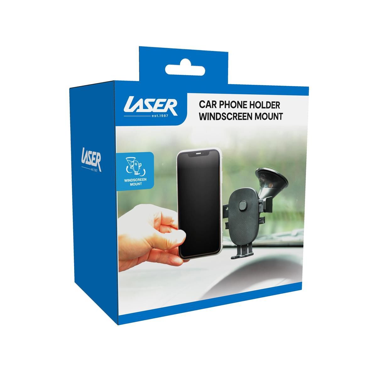 LASER CAR PHONE HOLDER WINDSCREEN MOUNT - UNIVERSAL FIT, EASY ONE-TOUCH LOCK & RELEASE, , scaau_hi-res