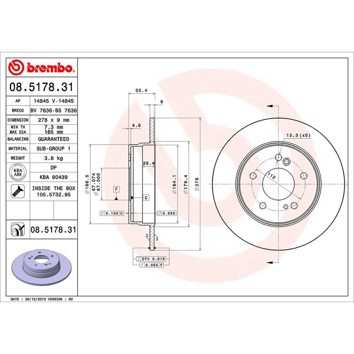 BREMBO DISC ROTOR, , scaau_hi-res